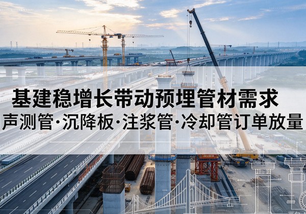 灵台基建稳增长带动预埋监测管材需求，声测管、沉降板、注浆管订单持续放量
